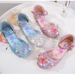 Giày Elsa Bé Gái Cao Gót Đính Hoa Tuyết Pha Lê Lấp Lánh Từ 3 - 10 Tuổi (BMKE)