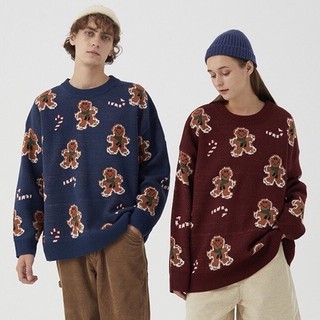 Áo len đôi nam nữ oversize Hàn Quốc hoạ tiết gấu