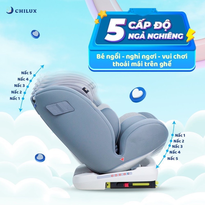 [Mã MKBCHI5 giảm 10% đơn 600K] Ghế ngồi ôtô cho bé CHILUX ROY 360 An toàn, tiện lợi cùng bé đồng hành trên mọi nẻo đường