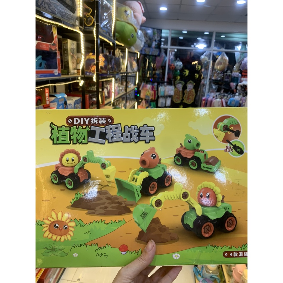 Bộ 4 Xe Đồ Chơi Plant Vs Zombie cho bé