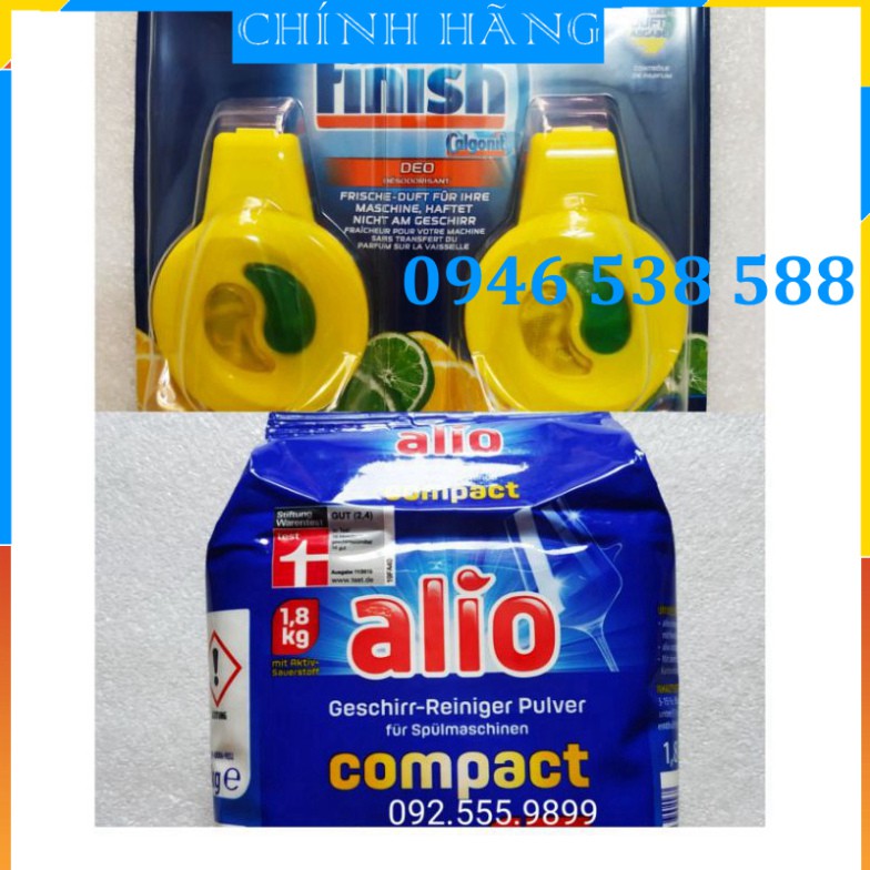 Bộ Alio 1,8kg + 1 cặp tinh dầu khử mùi máy rửa bát Finish