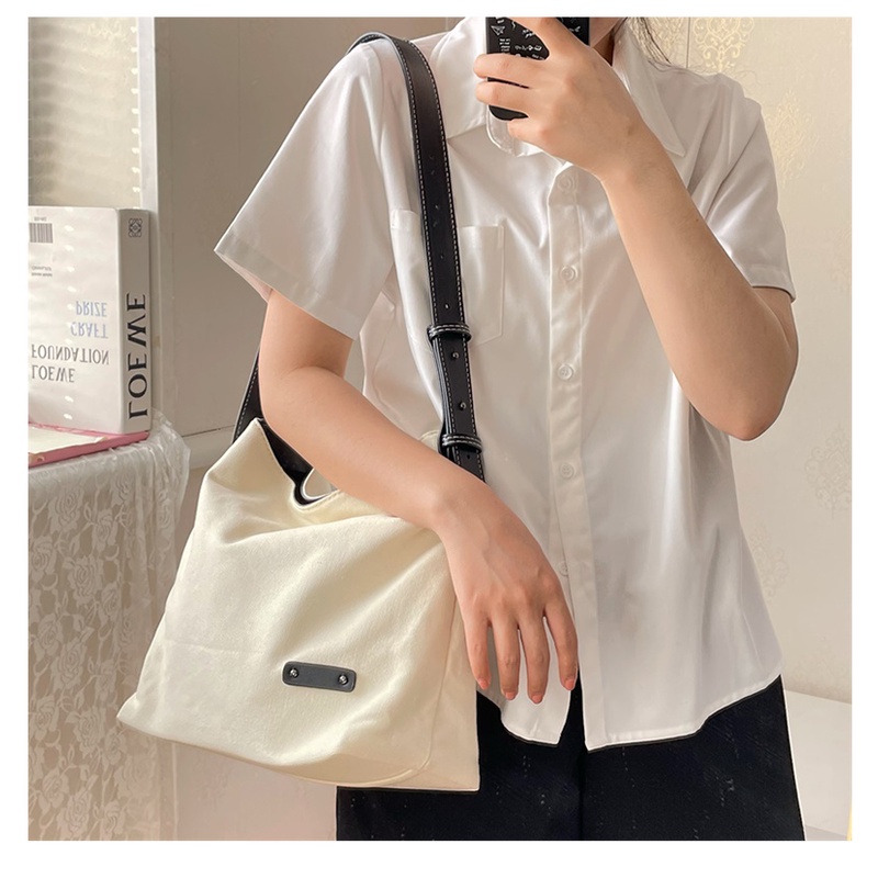 Túi xách tote canvas sức chứa lớn phong cách Hàn Quốc đơn giản
