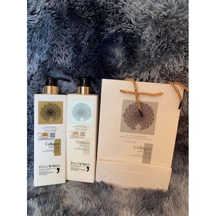 CẶP 2 CHAI Dầu gội VÀ XẢ collagen vinge 1000ml