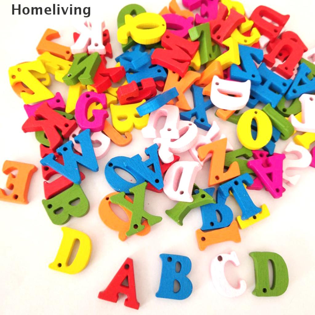 Bộ 100 Miếng Gỗ In Chữ Cái Và Số Nhiều Màu Cho Bé