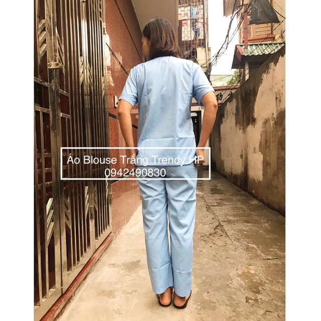 Bộ phẫu thuật nam nữ cao cấp xanh dương - bộ scrubs nam nữ xanh dương