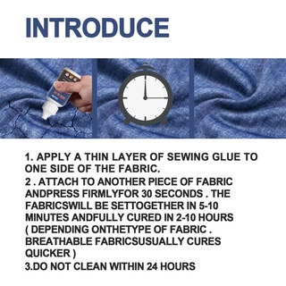  30ml Fabric Sew Glue Liquid Sewing Solution Kit Fast Tack Dry 【Bluey】