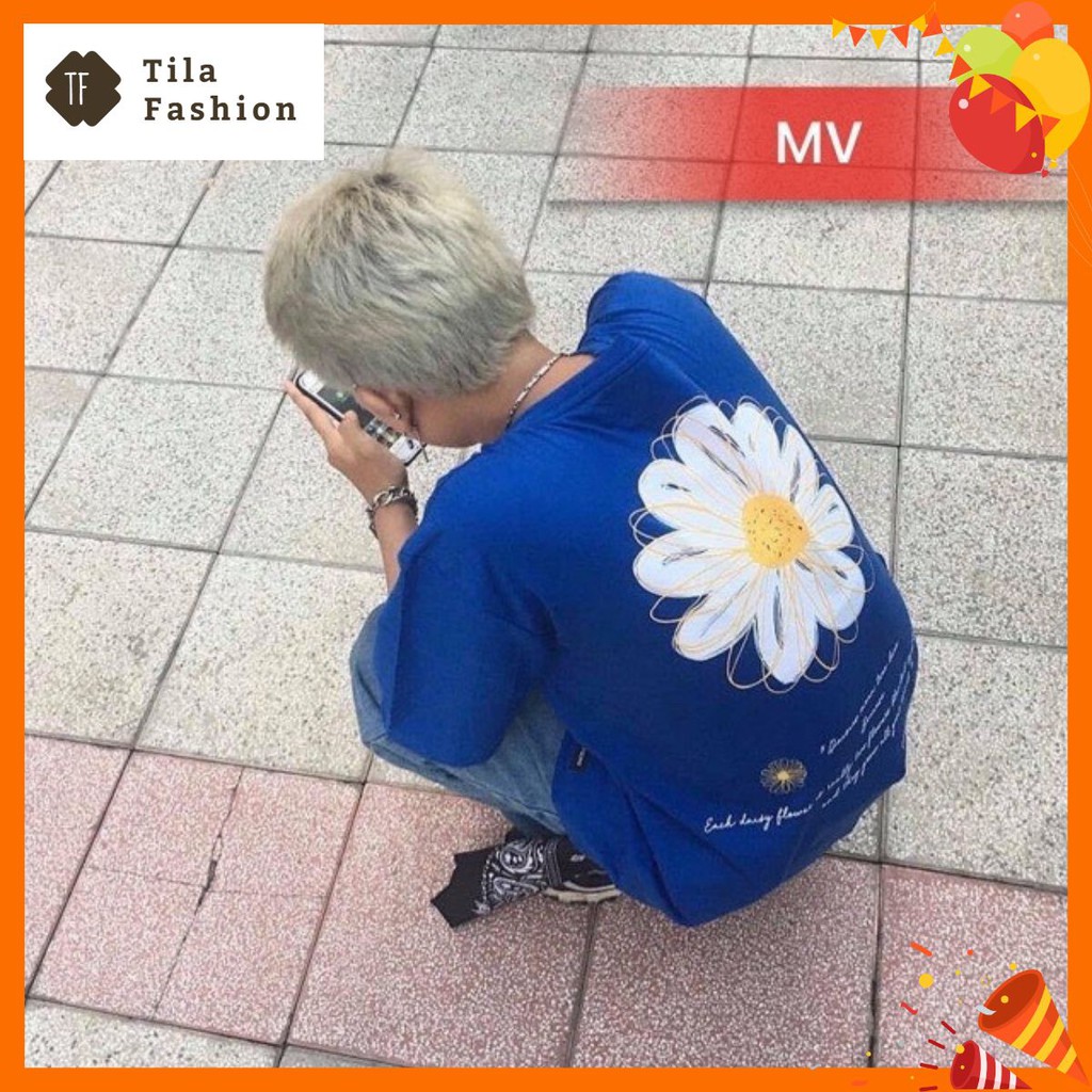 Áo Thun Unisex Hoa Cúc 💰FREESHIP💰 Áo thun tay lỡ form rộng | BigBuy360 - bigbuy360.vn
