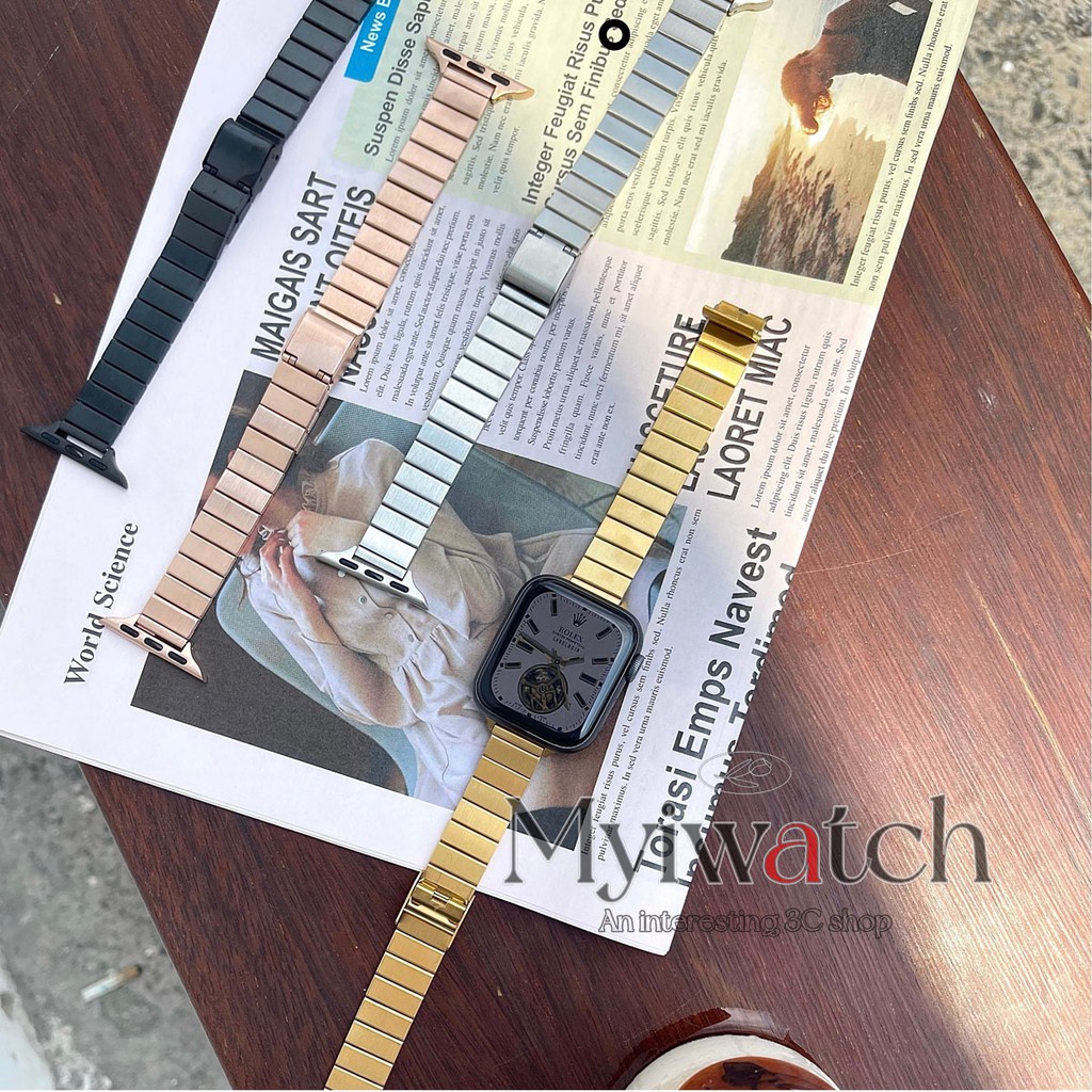 Dây Đeo Inox Thời Trang Cho Đồng Hồ Thông Minh iwatch Series 8 7 6 SE 5 4 3 2 1 41mm 45mm 42mm 44mm 40mm 38mm