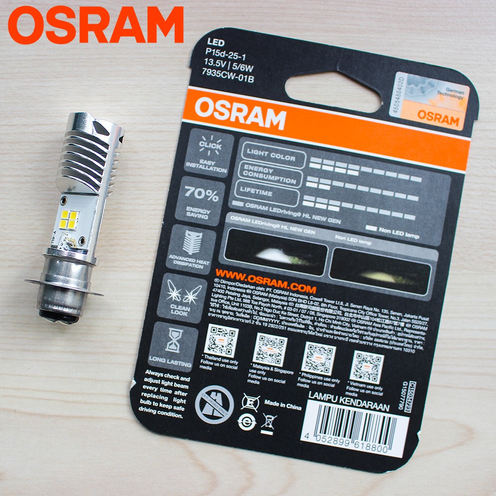 Bóng đèn LED OSRAM T19 Dream, Wave, Air Blade Thái tăng sáng trắng (7935CW)