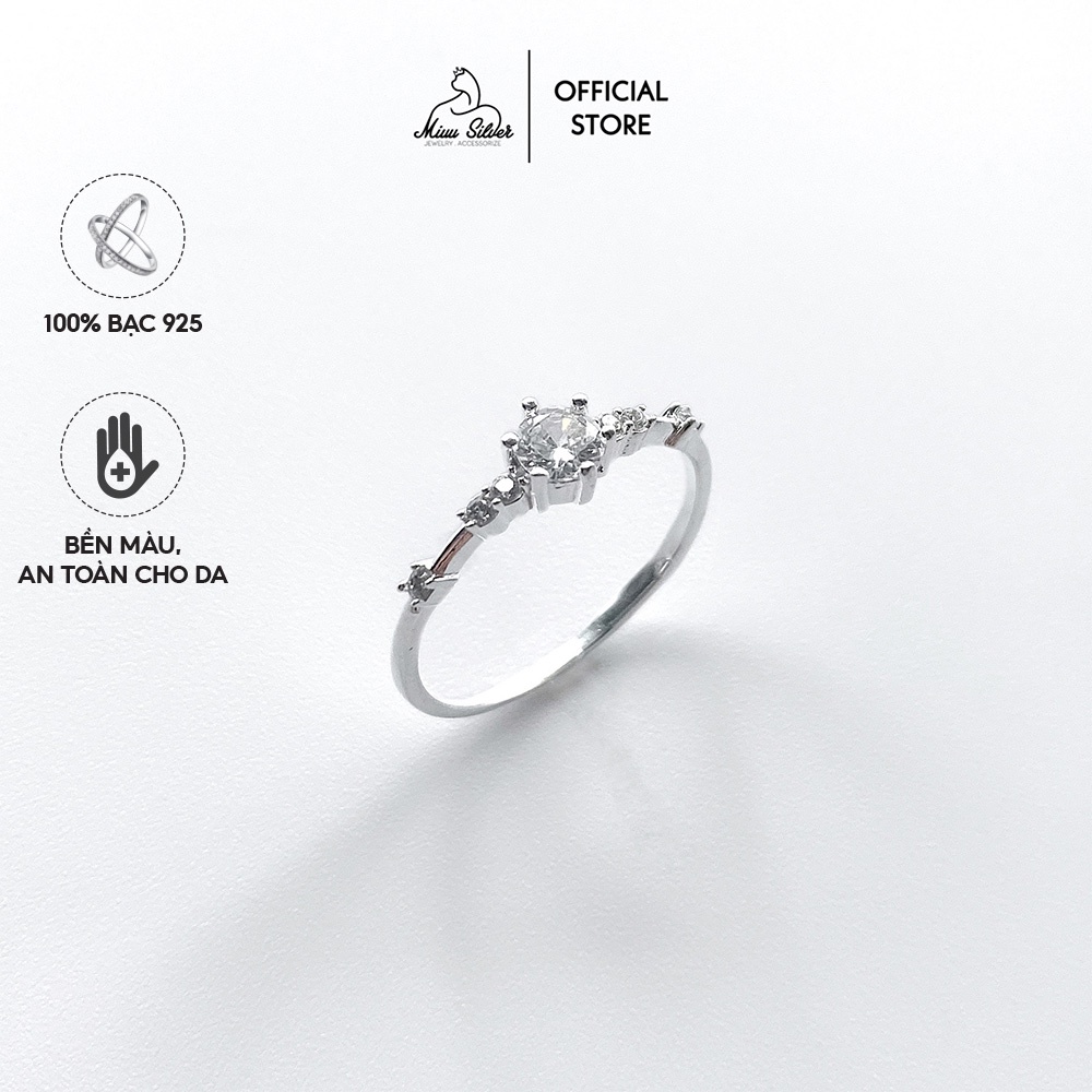 Nhẫn Bạc Nữ Miuu Silver Đính Đá Cateria Ring