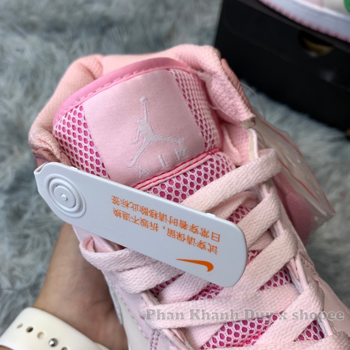 Giày thể thao Jordan 1 mid hồng phấn trắng digital pink cổ cao dành cho nữ