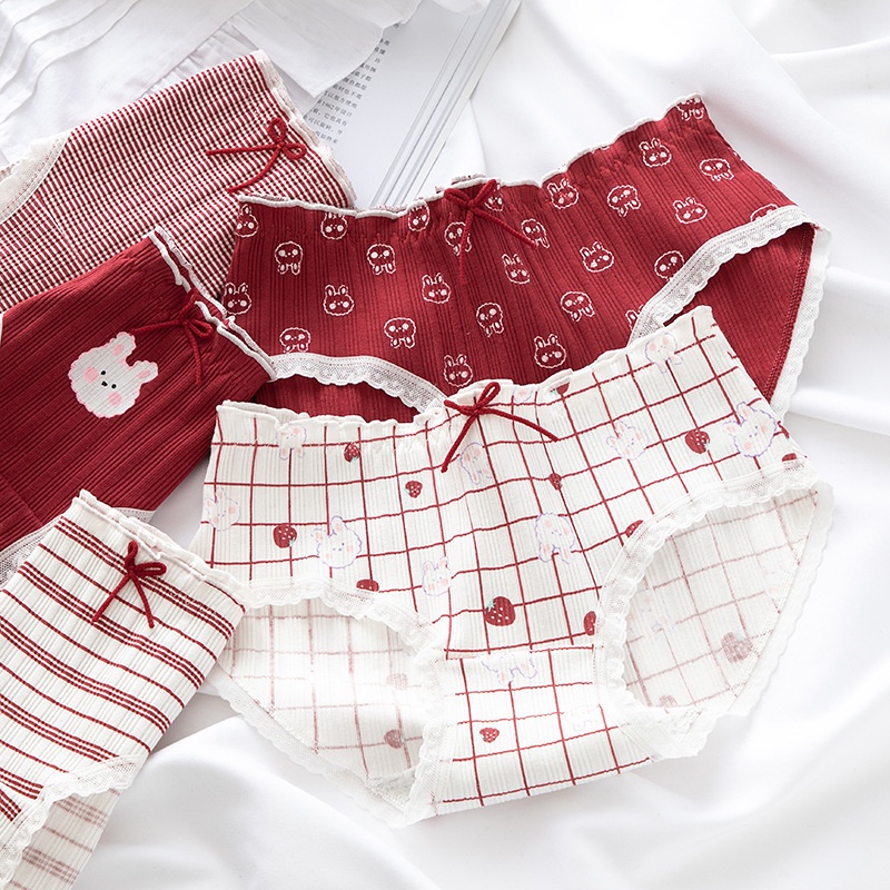 Quần lót nữ FREESHIP Quần Lót Nữ Thỏ Đỏ dễ thương - Đồ Nội Y Cotton gợi cảm kháng khuẩn