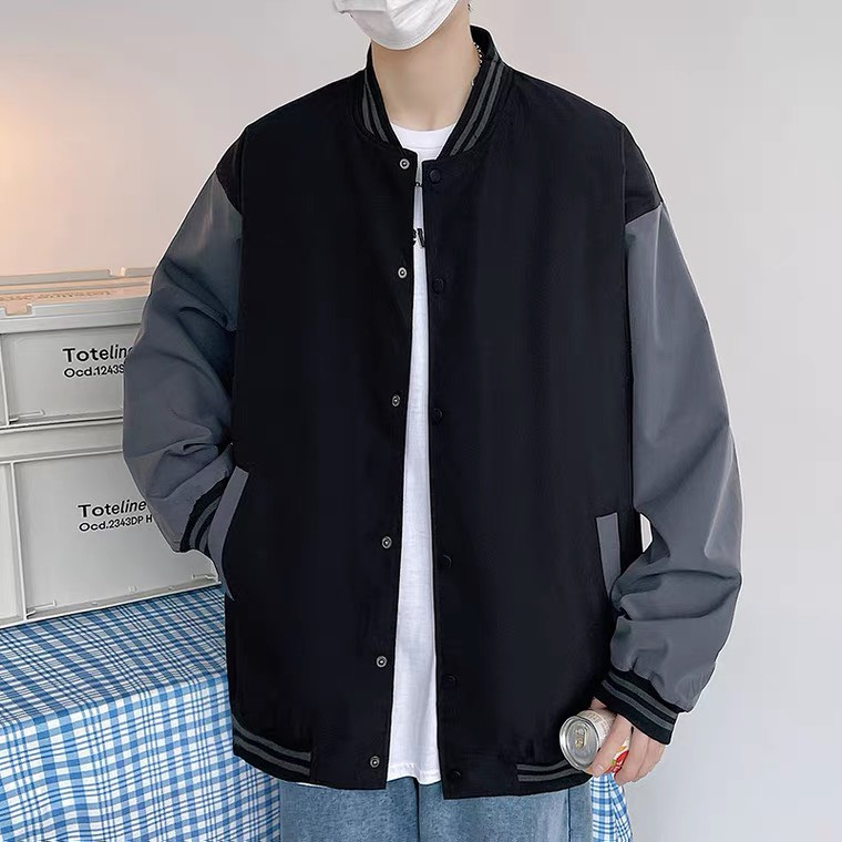 Áo khoác bomber unisex TRƠN TAY PHỐI MÀU là điểm nhấn ⚡ 𝙃𝘼̀𝙉𝙂 𝙈𝙊̛́𝙄 𝙑𝙀̂̀ ⚡Áo khoác bóng chày chất kaki ullzang