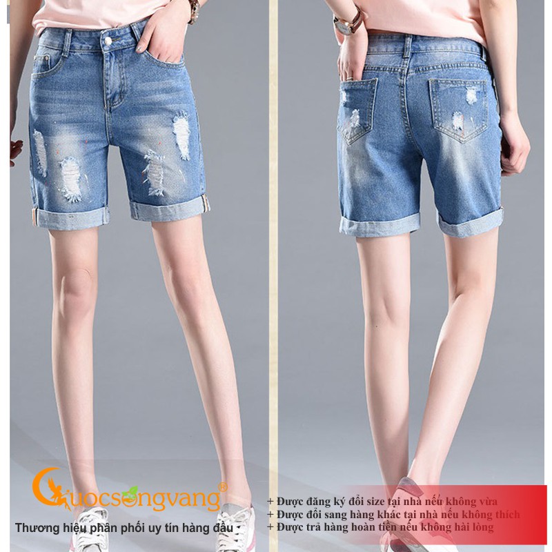 Quần nữ quần short jean nữ mài rách GLQ035 Cuocsongvang