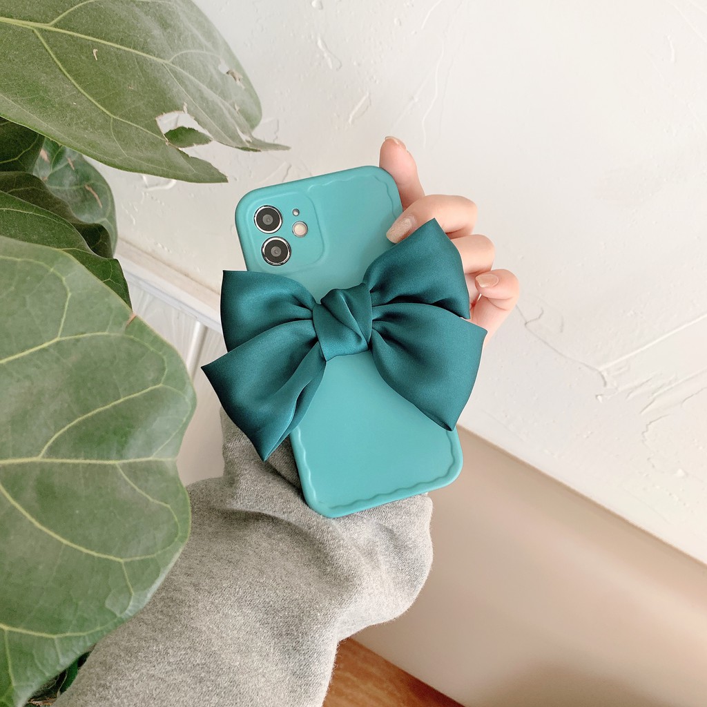 Ốp Điện Thoại Hình Nơ Phối Ngọc Trai Cho Iphone X XS XR XS MAX 11 11 PRO 11 PRO MAX 12 PR 12 PRO MAX