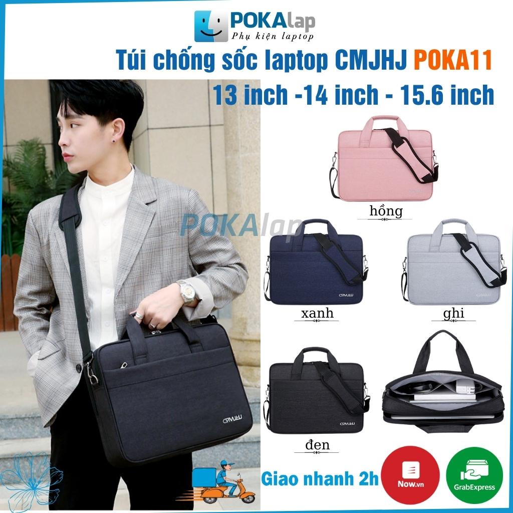 Túi chống sốc laptop, macbook POKA11 chất liệu vải oxford cao cấp chống thấm nước 13 inch 14 inch 15,6 inch - POKALAP