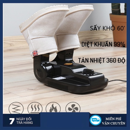 Máy sấy khô giày chính hãng siêu tốc đa năng kèm khử khuẩn ngăn mùi cực kỳ tiện lợi vào mua mưa hàng cao cấp