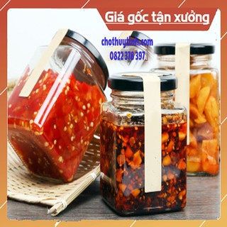 Hủ thủy tinh vuông 200ml đựng thực phẩm