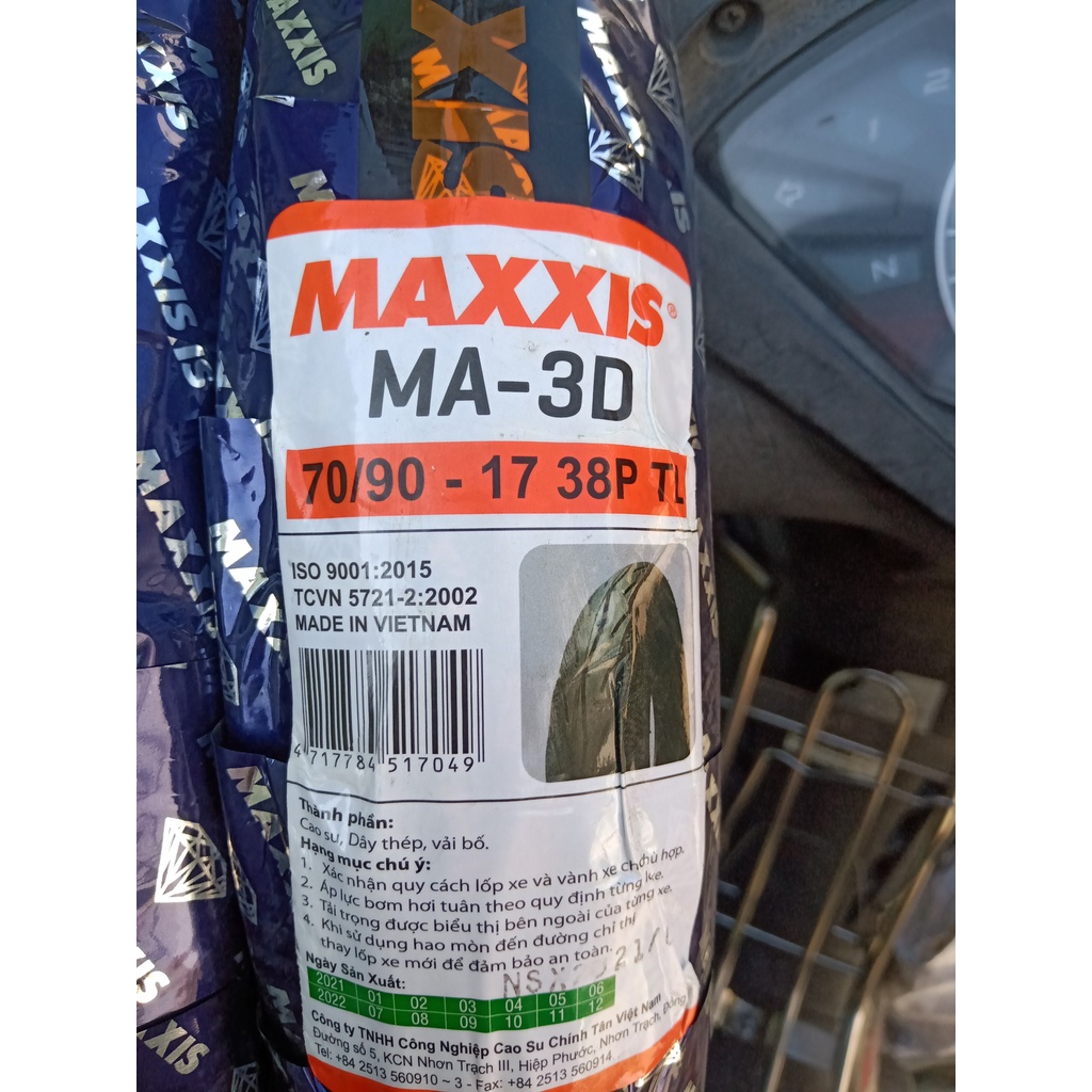 Vỏ ( lốp )xe Maxxis 70/90-17 không ruột ( hình chụp trực tiếp )