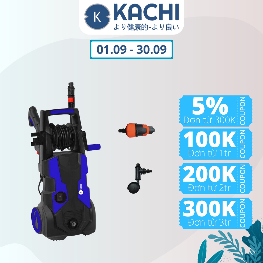 Máy Phun Xịt Rửa Cao Áp Kachi MK263 1900W tặng kèm xịt gầm và xịt xoáy