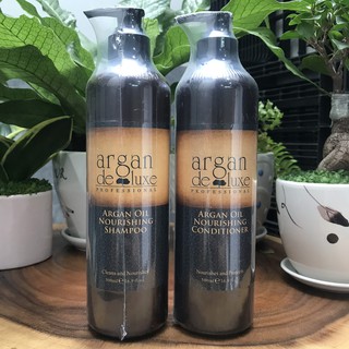 Cặp dầu gội xả dành cho tóc hư tổn Argan Deluxe Oil 500mlx2
