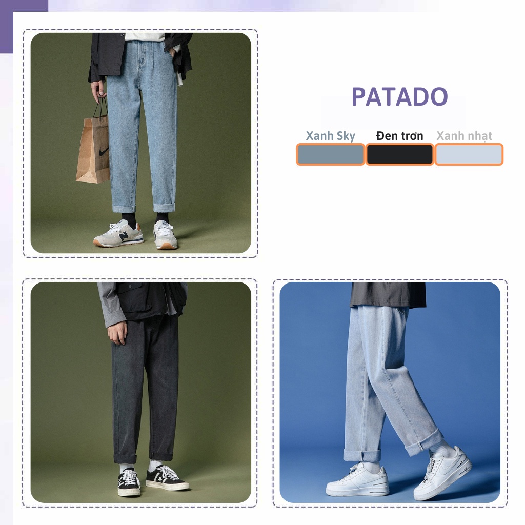 Quần baggy nam quần jean nam ống rộng suông đứng chất bò cao cấp PATADO TR01 | BigBuy360 - bigbuy360.vn