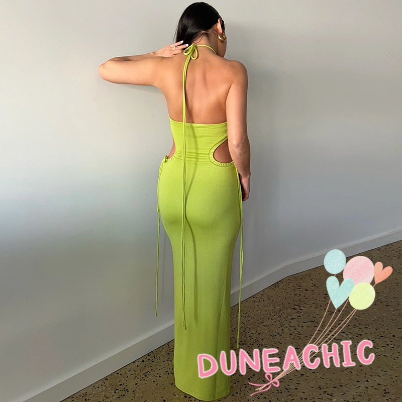 Đầm hai dây DUNEA phối ren hở lưng quyến rũ thời trang dành cho nữ