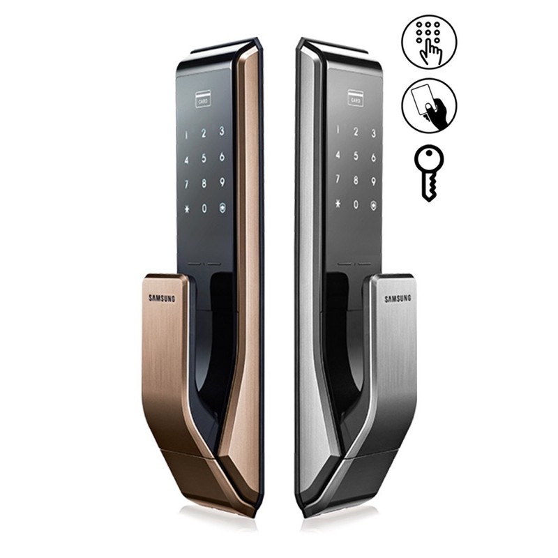 Khoá thông minh Samsung SHS-P717 mở cửa bằng mật mã, Thẻ từ, Key Tag, Chìa khoá - Hàng chính hãng, Made in Korea