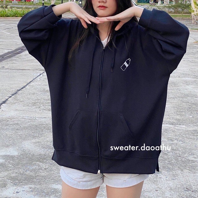 Áo khoác hoodie nỉ bông BÌNH SỮA ulzzang unisex form rộng dây kéo zip dày giá rẻ đẹp A00146 | BigBuy360 - bigbuy360.vn