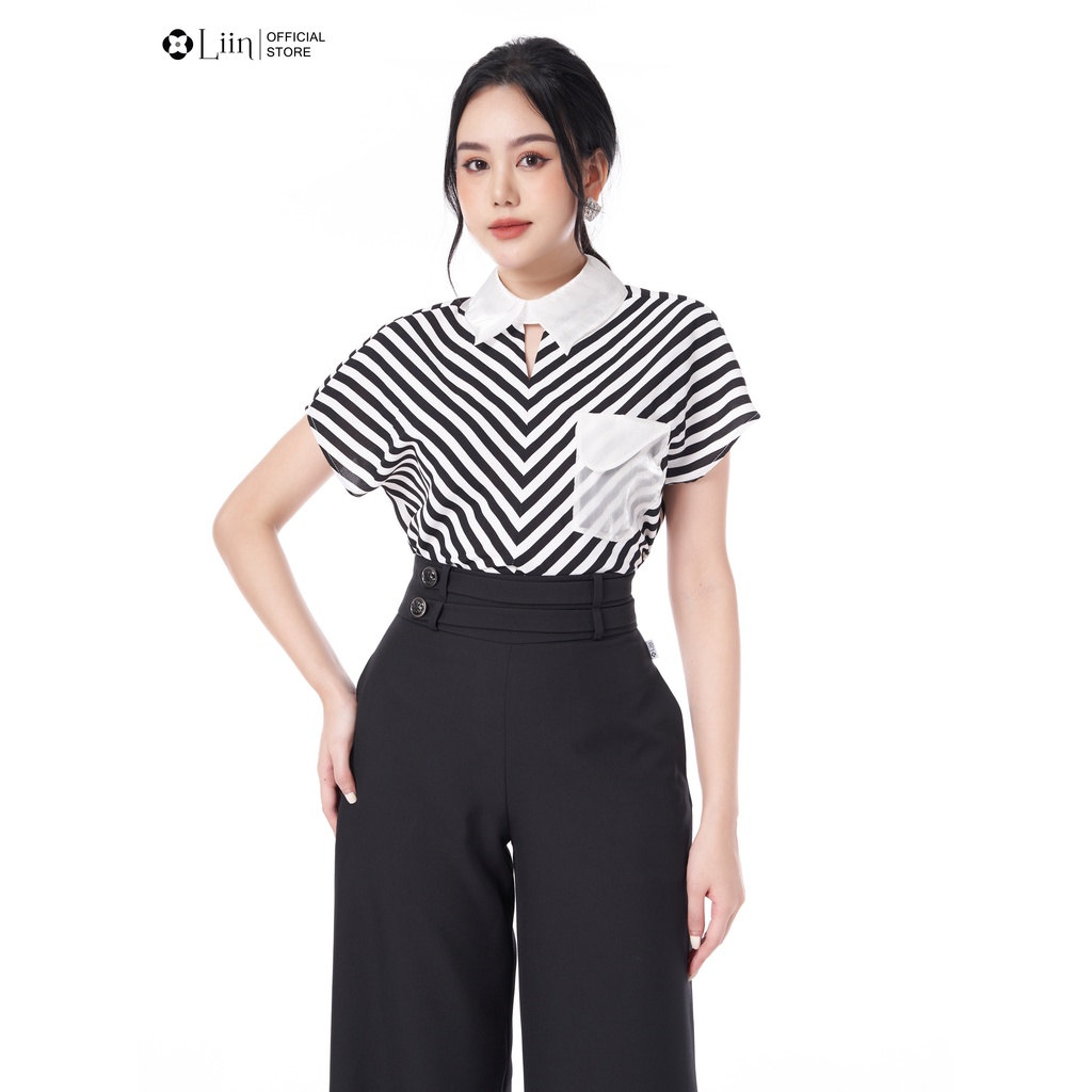 Quần suông linbi chất vải mango màu đen mặc tôn dáng, phong cách trẻ trung liin clothing QD3723
