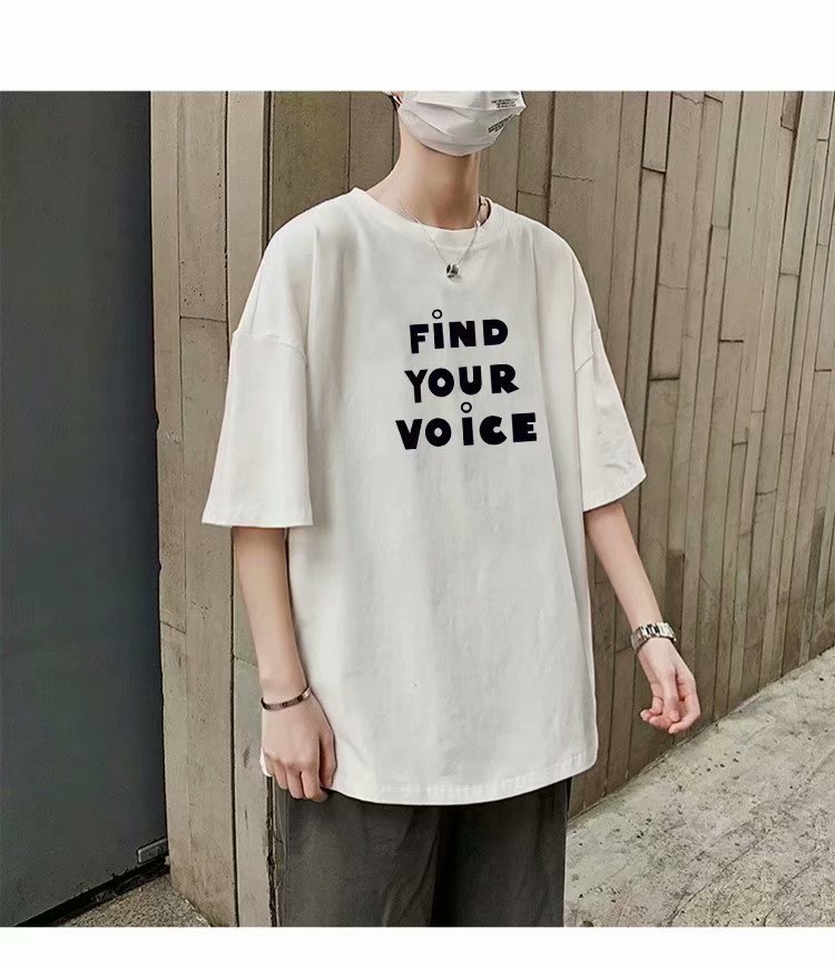 Áo thun tay ngắn phong cách hip hop thời kiểu Hàn cá tính với 5 màu bắt mắt dành cho nam M-8XL