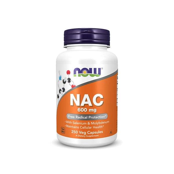 Viên uống Now NAC 600 mg w/ Selenium & Molybdenum  cải thiện tim mạch, sức khỏe nam giới, hiệu suất luyện tập