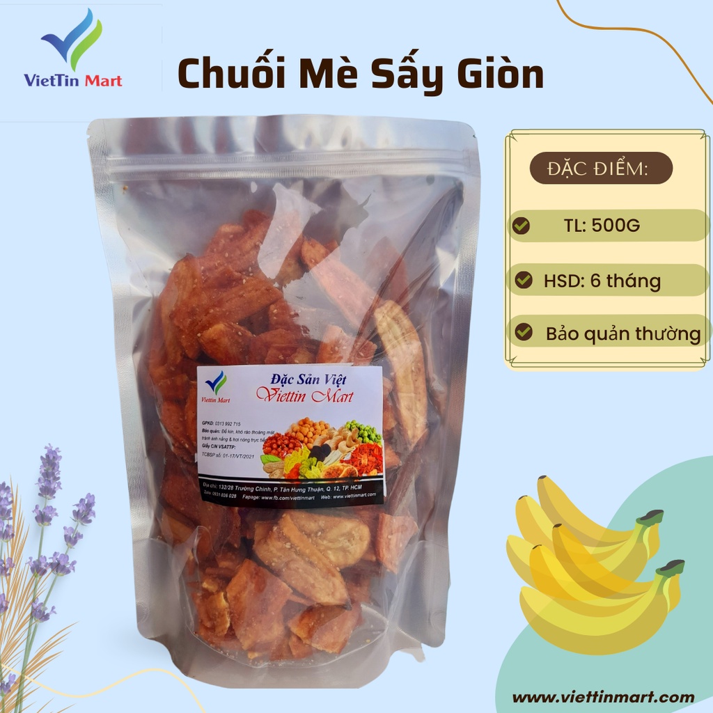 Chuối Mè Sấy Giòn Viettin Mart 1kg