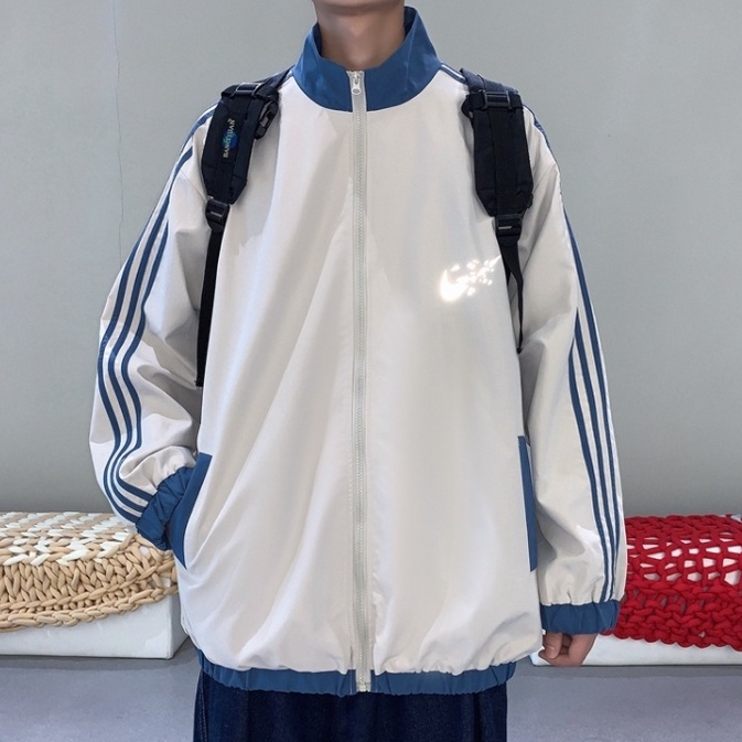 Áo khoác phản quang dáng rộng phong cách hip hop thời trang Hàn Quốc sành điệu dành cho các cặp đôi