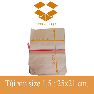 Combo 100 túi 1.5 kích thước 25x21 - túi giấy đóng gói - túi xi măng - túi bọc hàng - túi gói hàng