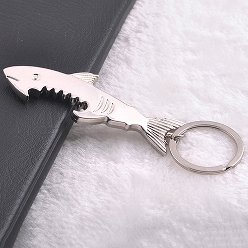Vòng gắn chìa khóa kiêm đồ khui nắp chai thiết kế cá mập độc đáo sáng tạo