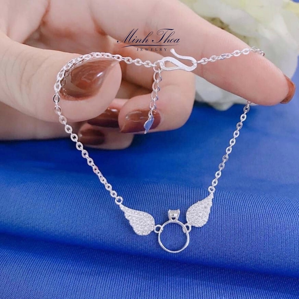 Lắc chân bạc đẹp, lắc chân nữ trang sức bạc cao cấp hình cánh thiên thần đính đá  Minh Thoa JEWELRY | BigBuy360 - bigbuy360.vn