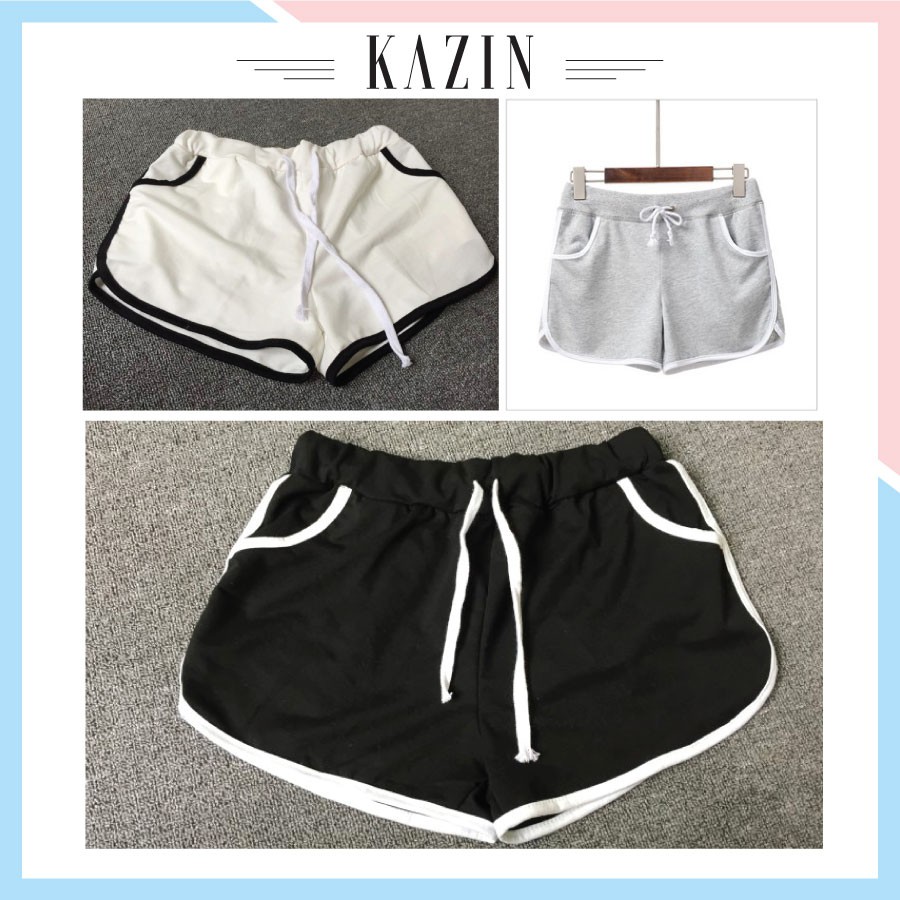 Quần Đùi Thể Thao Nữ Kẻ Viền, Quần Shorts Nữ Cotton QN01