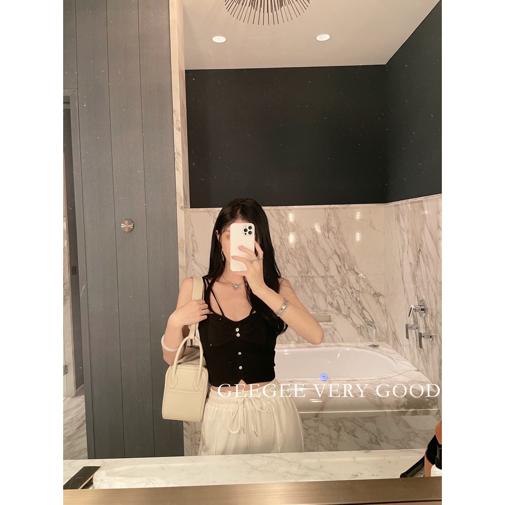 【ZHELIHANGFEI】 / Niche Áo Hai Dây Nhỏ Nhắn Thắt Nơ Bên Trong Thời Trang Mùa Xuân Dành Cho Bạn Nữ