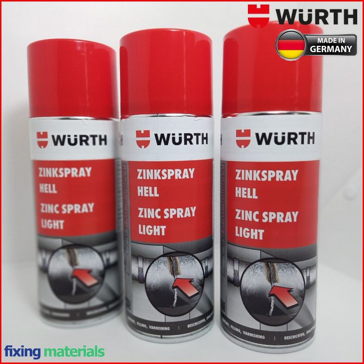 Chai xịt mạ kẽm chống gỉ sét chuyên dụng cao cấp Wurth ZINC SPRAY-400ml (SX tại Đức, 96.5% kẽm)