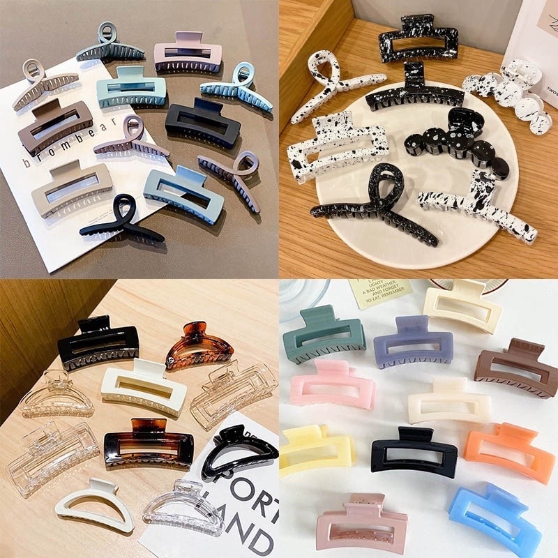 Kẹp Tóc Hình Vuông Kích Thước Lớn Đơn Giản Phong Cách Hàn Quốc