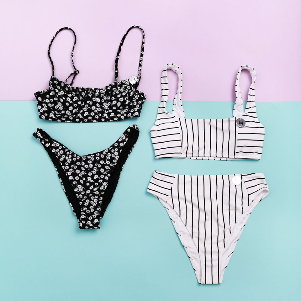 Set Bikini hai mãnh dây in hoa