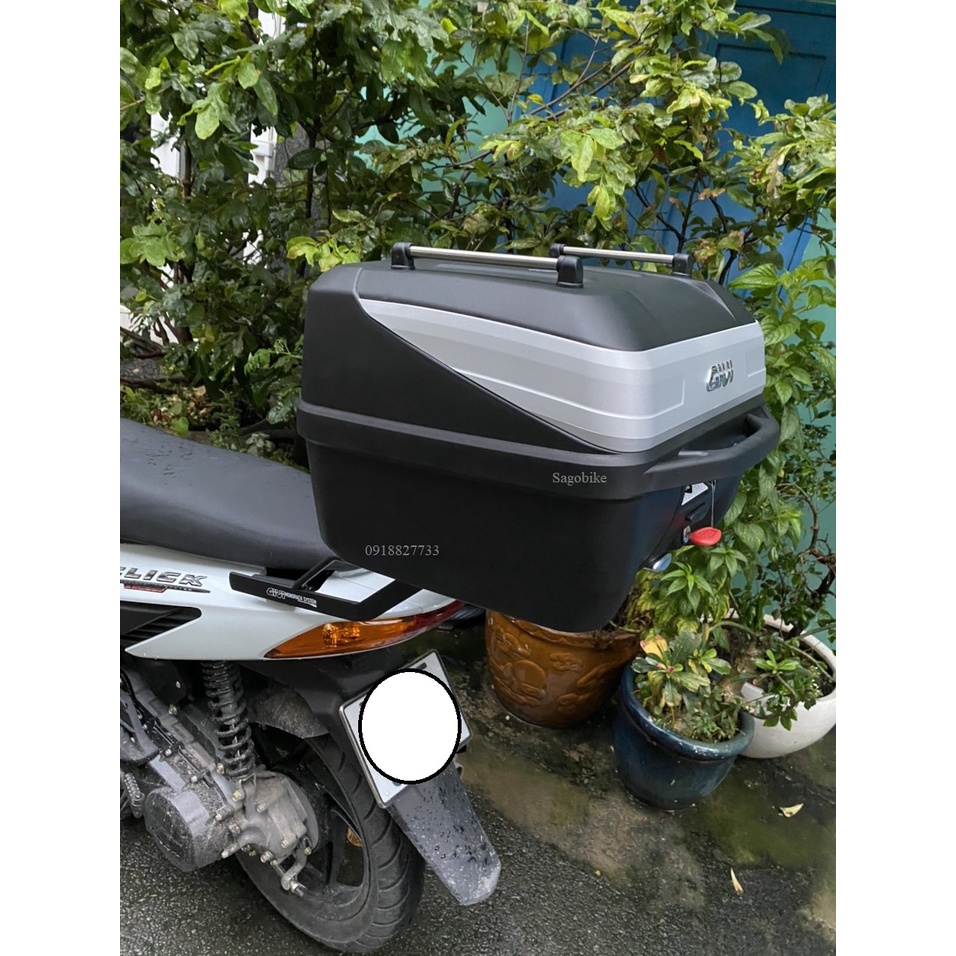 Thùng xe Click 110, thùng Givi B32N_ADV và baga givi lắp cho Click V1, hàng Givi chính hãng, bảo hành 2 năm