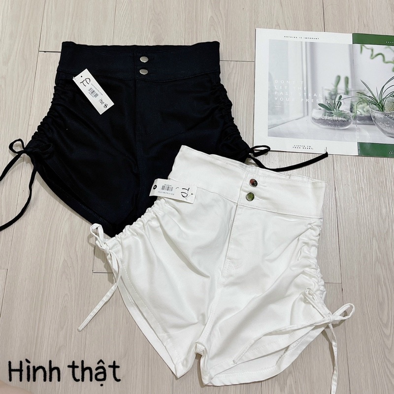 Quần short rút dây 2 bên kaki có nút gài video ảnh thật