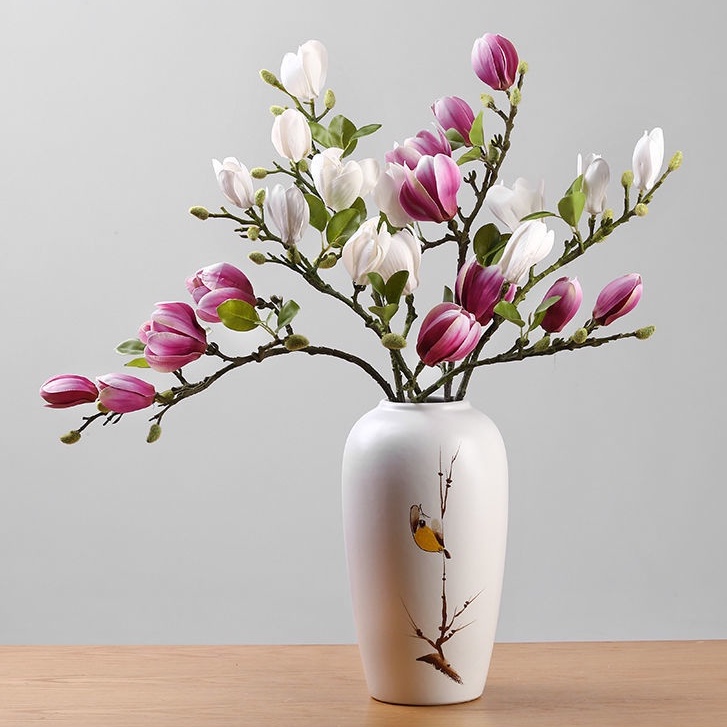 Hoa mộc lan giả (55cm), Hoa giả trang trí, decor phòng khách, phụ kiện trang trí - Endy shop