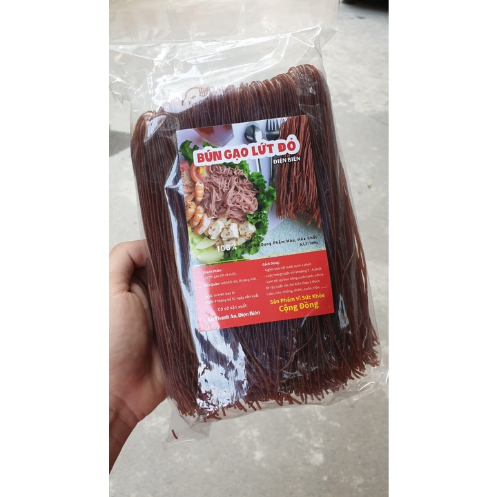 Bún gạo lứt [ đỏ - đen EAT CLEAN - Thực Phẩm loại 1 ] ( 500g ) thức ăn healthy giảm cân cho người ăn kiêng