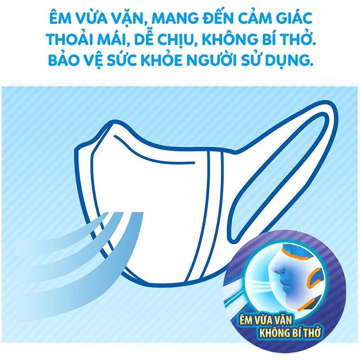 Khẩu trang 3d mask Taki hộp 50 cái kháng khuẩn, có logo tem niêm phong, chống bụi mịn công nghệ dập Nhật Bản form ôm mặt