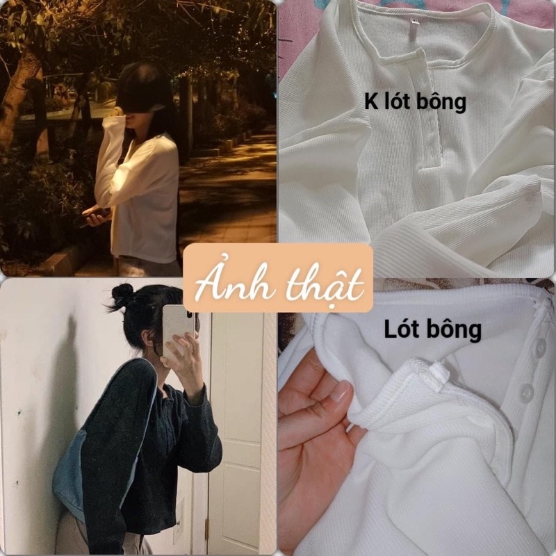 [KÈM ẢNH THẬT] ÁO THU ĐÔNG DÀI TAY VINTAGE LÓT BÔNG