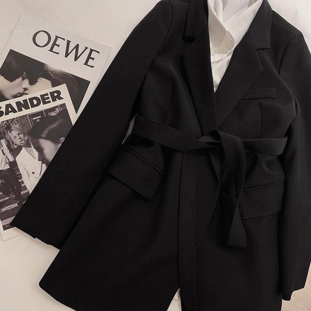 I.CHIC - Áo Vest VE010 dáng dài có đai thắt sang chảnh