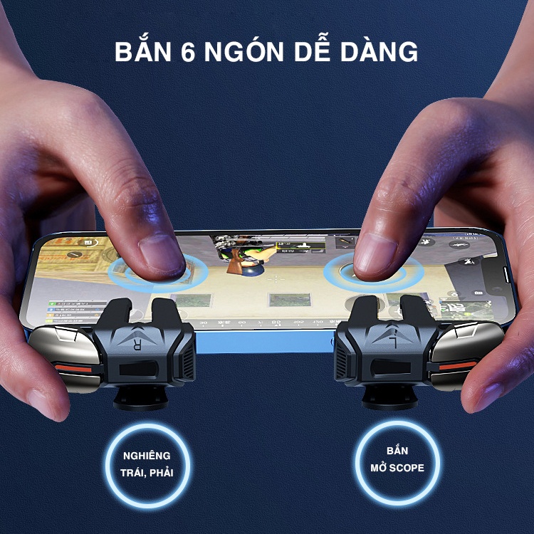 Nút bấm G21 | Nút bắn 6 ngón chơi PUBG Mobile